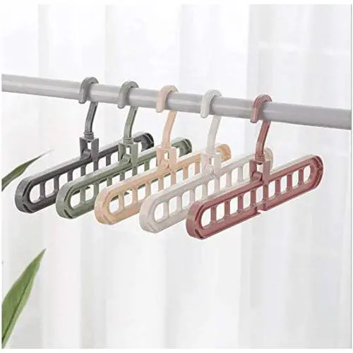 10pcs Random Color Multi-Function Folding Magic Hanger Nine-Hole Rotating Magic Clothes Hanger Wardrobe Drying Clothes Home Bedroom Storage Holder 10pcs Random Color Multi-Function Folding Magic Hanger Nine-Hole Rotating Magic Clothes Hanger Wardrobe Drying Clothes Home Bedroom Storage Holder