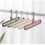 10pcs Random Color Multi-Function Folding Magic Hanger Nine-Hole Rotating Magic Clothes Hanger Wardrobe Drying Clothes Home Bedroom Storage Holder