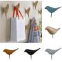 Creative 3D Bird Shape Coat Hat Clothes Hanger Wall Mounted Hook Home Decoration - White qsbai