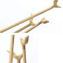 Cxjff Floor Standing Coat Rack Clothes Hat Stand Hanger 6 Hooks Solid Wood Creative, Log Colors, 40x40x185CM (Color : Log Color)
