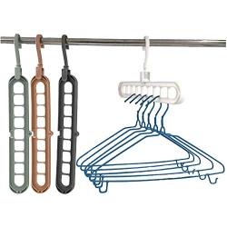10pcs Random Color Magic Multi-Port Support Hangers for Clothes Drying Rack Multifunction Plastic Clothes Rack Drying Hanger Storage Hangers