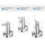 JOUBU Towel Hook Brushed Nickel,Contains a Round Utility Towel Hook,A Double Prong Coat Hook,A Single Prong Robe Hook for Bathroom Toilet Kitchen Garage Home Storage Clothes Hanger,Wall Mounted 3-PACK