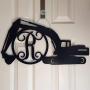 Monogram Excavator Door Hanger - Construction Door Hanger - Monogram Trackhoe Initial Wreath - Gift for Construction - Construction Wreath