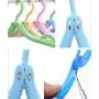 King&Pig 10pcs Folding Plastic Hangers With Hooks For Clothes Towel Organizer Laundry Hanger Rack Travel Outdoor And Home Wardrobe Storage Rack (blue)