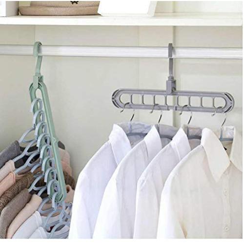 10PC 9-Hole Super Saving Space Rotating Multifunction Magic Hanger Plastic Towel Display Hanger Closet Racks Hangers for Clothes Ramdom Color