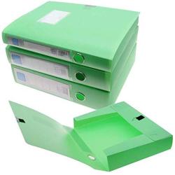H&W 3 Pack, A4 Storage Archives Cases File Boxes Plastic with Lid, Boxes File, Height 35 55 75mm,Green (WG3-Z4)