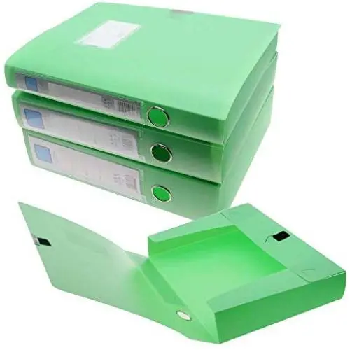 H&W 3 Pack, A4 Storage Archives Cases File Boxes Plastic with Lid, Boxes File, Height 35 55 75mm,Green (WG3-Z4)