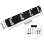 NIKKY HOME Wall Mounted Coat Rack Hanger 4 Dual Hooks for Bags Clothes in Hallway Entryway Bedroom Bathroom, Black