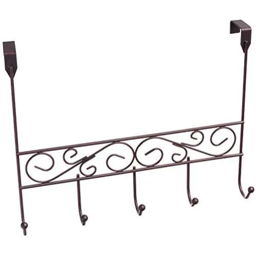 Inspired Living by Mesa Inspired Living Over The Door Hanger 5 Organizer in Oil Rubbed Bronze Spiral Collection utility-hooks,