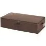 YOUTHUP Folding Storage Boxes with Zip Lid and Handles, Washable Dual-Zipper Storage Basket Coffee Small