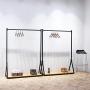 FURVOKIA Modern Simple Heavy Duty Metal Rolling Garment Rack,Retail Display Clothing Rack,Wrought Iron Single Rod Floor-Standing Hangers Clothes Shelves (Black Square Tube with Wood, 47.2 L)