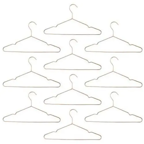 Harbour Housewares Metal Wire Coat/Clothes Hangers - Trouser Bar - Rose Gold - Pack of 10 Harbour Housewares Metal Wire Coat/Clothes Hangers - Trouser Bar - Rose Gold - Pack of 10