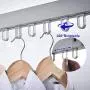 BENOSS Wall Mounted Clothes Drying Rack, Collapsible and Retractable Laundry Garment Hanger for Daily Clothes, Space Saver Hangers, Easy to Install, for Balcony, Laundry, Bathroom and Bedroom (Silver)