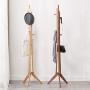 Simple Coat Rack Floor-Standing Hanger Multifunctional Wood Clothes Rack (Color : Primary Color)