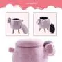 TREXM Have-Fun Series Upholstered Ride-on Storage Ottoman Footrest Stool with Vivid Adorable Animal Shape Storage Box,Pink Sheep, Gray