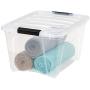IRIS USA, Inc. TB-28 Stack & Pull Box, 31.75 Quart, Clear, 6 Pack