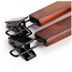 5pcs Retro Pants Skirt T-Shirt Kid Clothes Hanger Rack Organizer Solid Wood with Pant Clips for Kids Adults