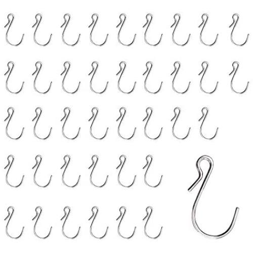 HNYYZL 40 Pack S Shaped Hooks Stainless Steel Metal Hangers Hanging Hooks for DIY Crafts, Hanging Jewelry, Key Chain, Tags, Fishing Lure, Net Equipment