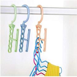10PC Random Color Plastic 5 Circle Multilayer Windproof Clothes Hanger Organizer Fixed Holder Storage Rack Anti-Slip Buckle Hanger Decoration