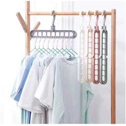 10pcs Random Color Multi-Port Support Circle Clothes Hanger Clothes Drying Racks Multifunction Plastic Scarf Clothes Hanger Hangers Storage Rack