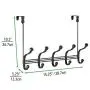 mDesign Decorative Over Door 10 Hook Metal Storage Organizer Rack for Coats, Hoodies, Hats, Scarves, Purses, Leashes, Bath Towels, Robes, Men and Womens Clothing - Matte Black