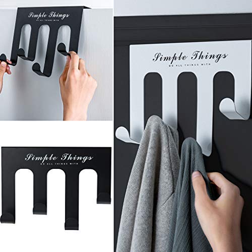 Coat Rack Wall Mounted,4 Linked Carbon Steel Hooks Clothes Hat Scarf Storage Hangers for Room,Towel Purse Robes Bathroom Kitchen Hanger Towel Clothes Hook for Bathroom (Black)