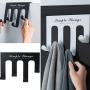 Coat Rack Wall Mounted,4 Linked Carbon Steel Hooks Clothes Hat Scarf Storage Hangers for Room,Towel Purse Robes Bathroom Kitchen Hanger Towel Clothes Hook for Bathroom (Black)
