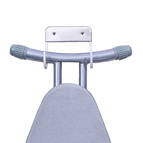 HAI+ Wall Mount Ironing Board Hanger and Holder, Home Intuition Over The Door Ironing Board Organizer, for Laundry Rooms (White)