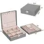 BEWISHOME Jewelry Boxes for Women 35 Compartments Jewelry Organizer - 6 Necklace Hooks, 2 Layers - Jewelry Boxes Display Storage Case Jewelry Holder for Girls Grey SSH71H BEWISHOME Jewelry Boxes for Women 35 Compartments Jewelry Organizer - 6 Necklace Hooks, 2 Layers - Jewelry Boxes Display Storage Case Jewelry Holder for Girls Grey SSH71H
