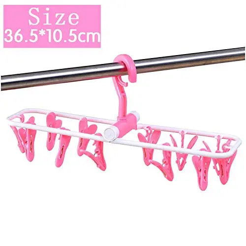 three thousand Multifunction Hanger Racks Bathroom Rack Traveling Clothespin Travel Portable Folding Cloth Socks Shorts Underwear Hanger Clips,Pink