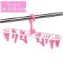 three thousand Multifunction Hanger Racks Bathroom Rack Traveling Clothespin Travel Portable Folding Cloth Socks Shorts Underwear Hanger Clips,Pink