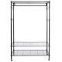 Homdox 3-Tiers Big Size Heavy Duty Wire Shelving Unit Garment Rack with Hanger Bar Wheels+2 Pair Side Hooks,Black