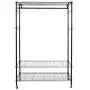 Homdox 3-Tiers Big Size Heavy Duty Wire Shelving Unit Garment Rack with Hanger Bar Wheels+2 Pair Side Hooks,Black