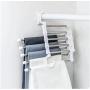 5pcs Random Color 5-in-1 Black White Pants Towel Scarf Adjustable Hangers Portable Multi-Function Stainless Steel Pants Cloths Hanger Organizer