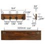 Jiji Coat Rack Nordic Wood Coat Rack Key Holder Clothes Hangers Simple Hook Wall Shelf Home Decorative Bedroom Furniture Wall Brack Hook Coat Stand (Color : Brown)