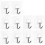 Rulaii Adhesive Wall Hooks (Max: 15lb) - Powerful Transparent Reusable Heavy Duty Sticky Ceiling Wall Hooks for Kitchen Bathroom (10 pcs)