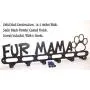 Dog Leash Wall Hanger Fur Mama Satin Black Texture color Handmade in USA