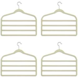 Hangers for Pants Bar Pant 4 Pack - Space Saving (Cream)