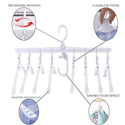 TOVMOK is Best Space Saving Hangers Can Using All Kind of Clothes, White Clothes Hangers Non Slip 16 PCS - Standard Folding Hangers Travel for Outdoor