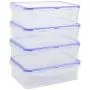 Kitchen Hardware Collection [4 Pack] Plastic Food Storage Containers with Lids Airtight Leak Proof Meal Prep Boxs Freezer Microwave Dishwasher Safe Large Food Containers 184 fl.oz Total
