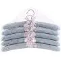 Owl Decoration Wood Hangers - Neoviva Classice Coat Hanger for Women Dress with Sponge Stuffed, Pack of 5, Floral Blue Ocean Padded Wood Clothes Hangers Home