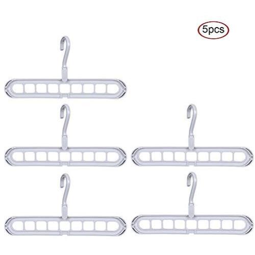 HHXD 5Pcs Multifunction Magic Clothes Hanger,Rotatable Save Space Storage Coat Hangers Durable/Gray / 5pcs