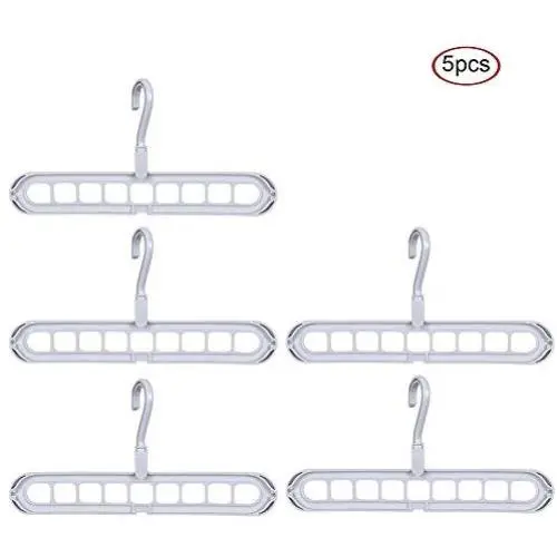 HHXD 5Pcs Multifunction Magic Clothes Hanger,Rotatable Save Space Storage Coat Hangers Durable/Gray / 5pcs