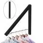 Anjuer Wall Mounted Drying Rack Clothes Hanger Folding Wall Coat Racks Aluminum Home Storage Organiser Space Savers Black