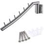 1Set Solid 304 Stainless Steel Wall Mounted Clothes Drying Rack Hanger Hooks with Swing Arm Holder Clothing Hanging System Heavy Duty Closet Towel Garment Storage Organizer for Bathroom Bedroom