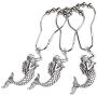 ZILucky 12pcs Set Mermaid Decorative Shower Curtain Hooks Stainless Steel Rings with Roller Balls for Linen Hanger Rust Proof Polished Chrome for Room Decor