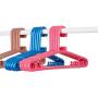 SAASNY Standard Plastic Hangers,Red Super Value 15 Pack Plastic Hangers,Durable Clothes Hangers with Non-Slip,Space Saving Easy Slide Organizer for Drying and Storage