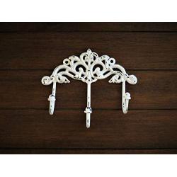 Farmhouse Cottage Style Metal Wall Hook, Antique White White or Pick from over 40 Colors, Scrolled Decorative Wall Hanger