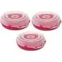 Homz Holiday Wreath Plastic Storage Boxes with Clear Lid (up to 24-Inch Diameter), Red (3-Pack)