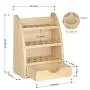 LIANTRAL Essential Oils Storage Rack, Wooden Nail Polish Display Holder Organizer- 45 Slots for 10/15/20/30ml Bottles (Natural Wood Color)